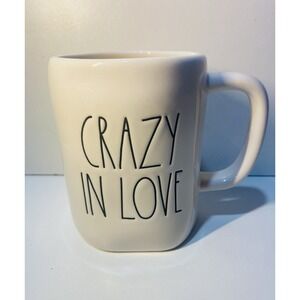 Rae Dunn by Magenta "CRAZY IN LOVE" LL (Large Letter) Ivory Ceramic Coffee Mug